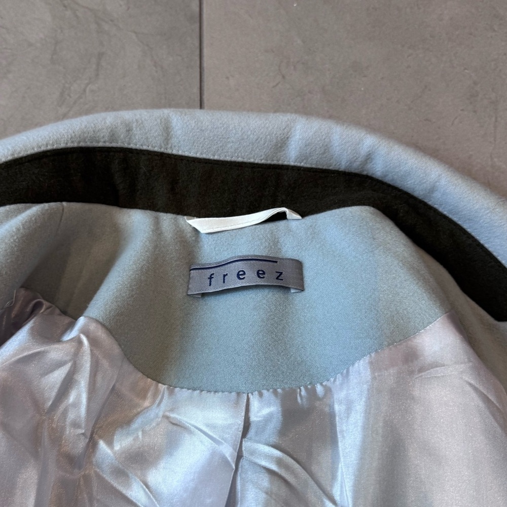 Light Blue Double-Breasted Coat - Picture 3 of 4
